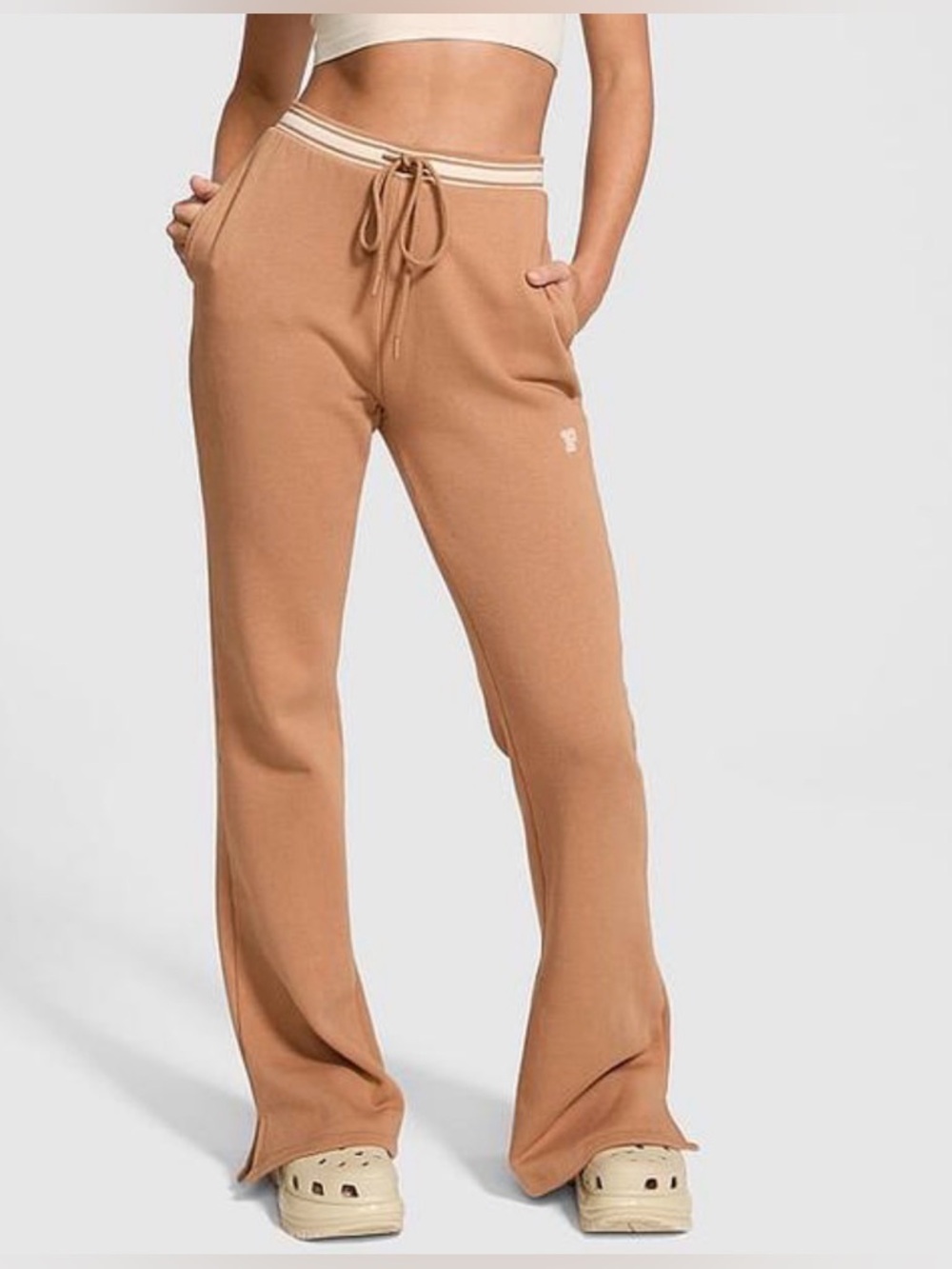 PINK Victoria's Secret Camel Drawstring Track Pants w/pockets